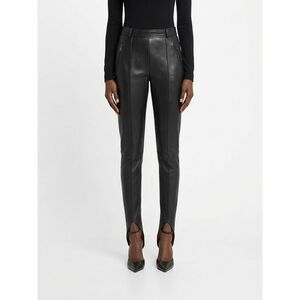 Balmain Women Balmain Mid-Rise Smooth Lambskin Leather Skinny Trousers